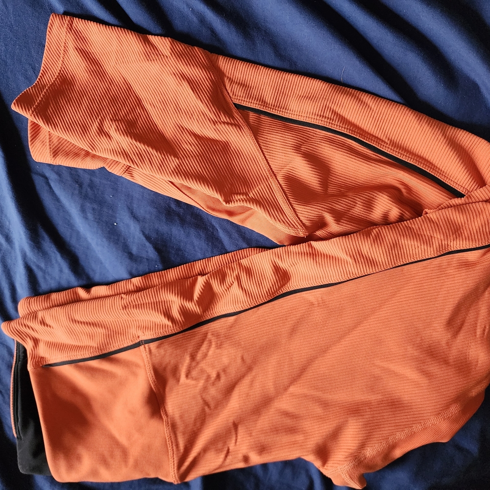 ZYIA Active Burnt Orange Ribbed Leggings